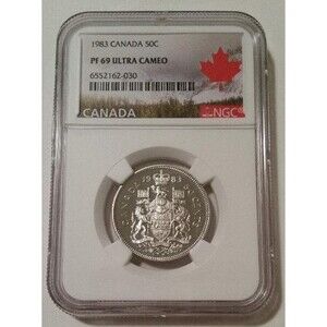 Canada 1983 50 Cents Proof PF69 UC NGC Maple Leaf Label